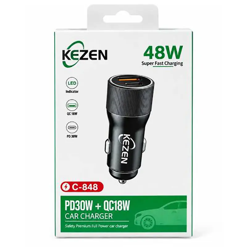 شارژر فندکی برند KEZEN مدل C-848 48W